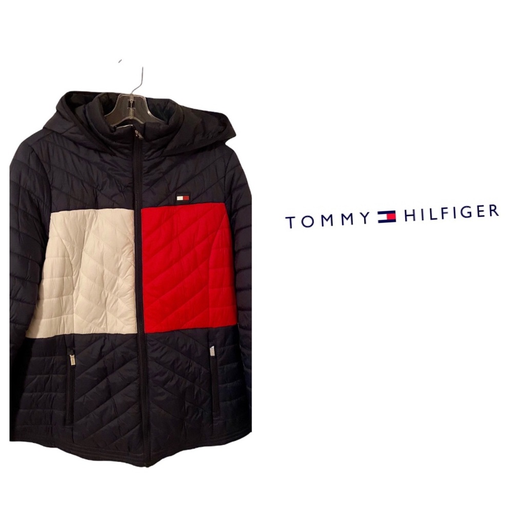 Tommy Hilfiger sport flag hooded puffer